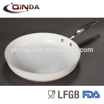 White aluminum ceramic egg fry pan